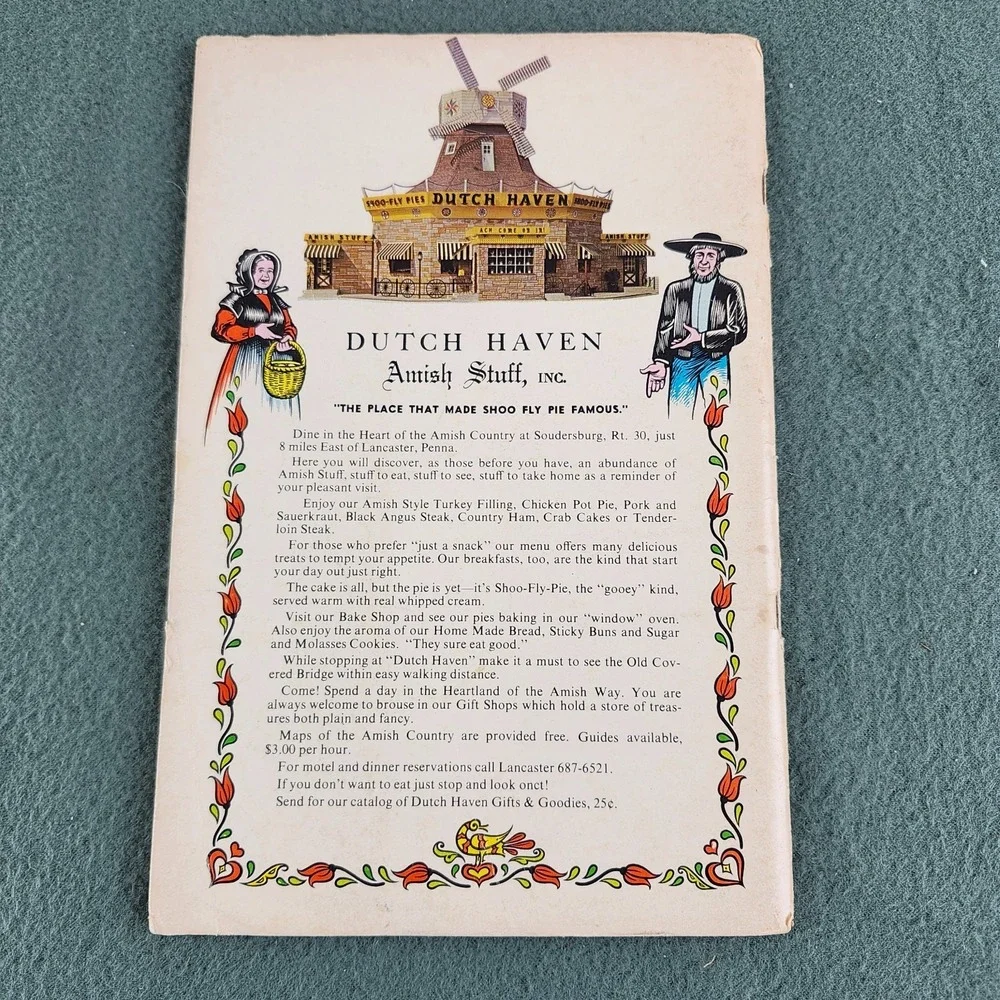 Amish Dutch Cookbook 1965 Vintage Including Great Recipes From The Area